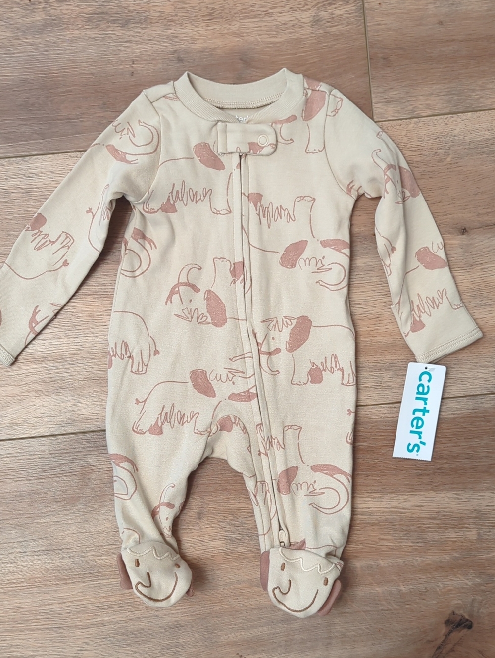 NWT Carter's Puppy Dog Zip Footies, NB